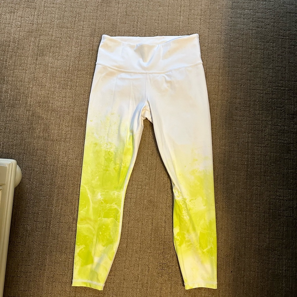 Athleta leggings. White and yellow